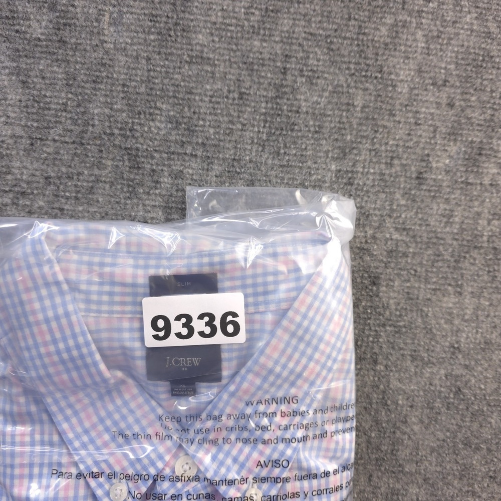 J Crew Shirt XL Slim Fit Pink Blue Check Long Sleeve Button Down Cotton Pocket - Picture 9 of 9